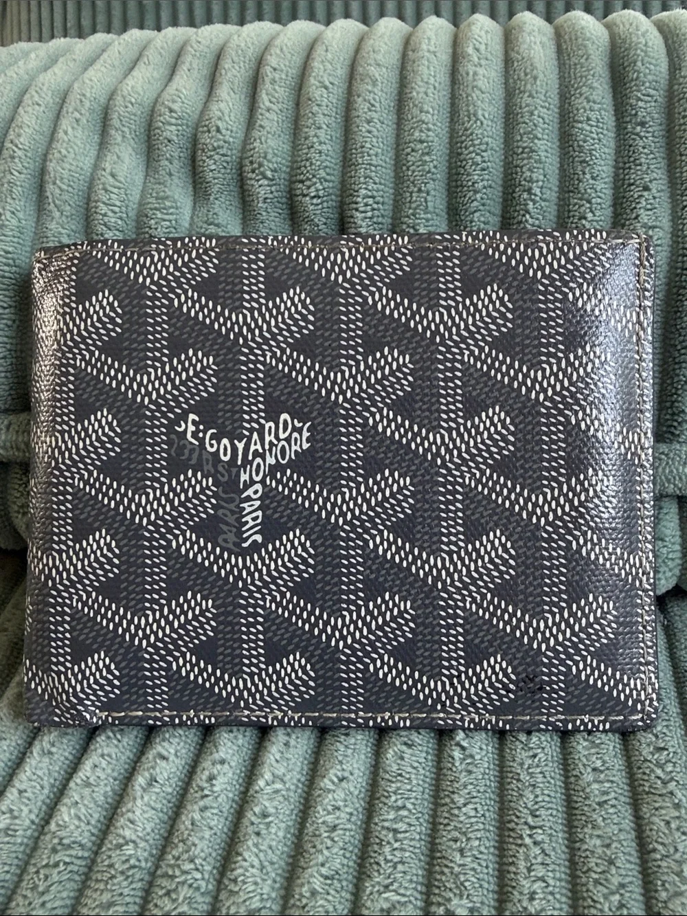 Goyard Gray Chevron Bifold Wallet